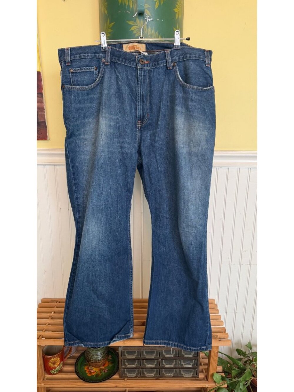 Old Navy Mens Boot-Cut Blue Jeans Size 40x30 100% Cotton